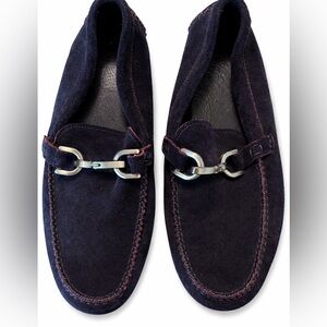 Donald j Pliner black suede horsebit loafers mens 10 luxury slip on Comfort Shoe